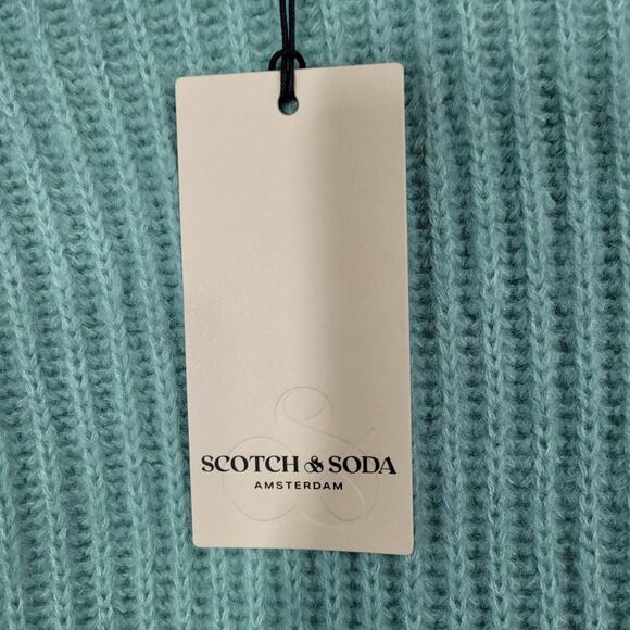 Scotch & Soda Mint Green Fuzzy Cardigan Wool Large - Picture 4 of 6